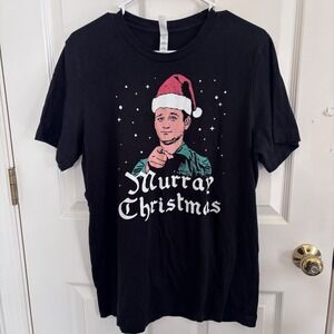 BILL‎ MURRAY CHRISTMAS Short-Sleeve Unisex Black T-Shirt Large